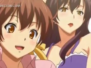Adolescente 3d anime gaja combate sobre um grande eixo