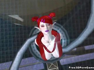 Hot 3D redhead alien babe getting fucked hard