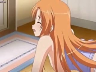 Menggoda anime menunggang yang zakar/batang pada lantai
